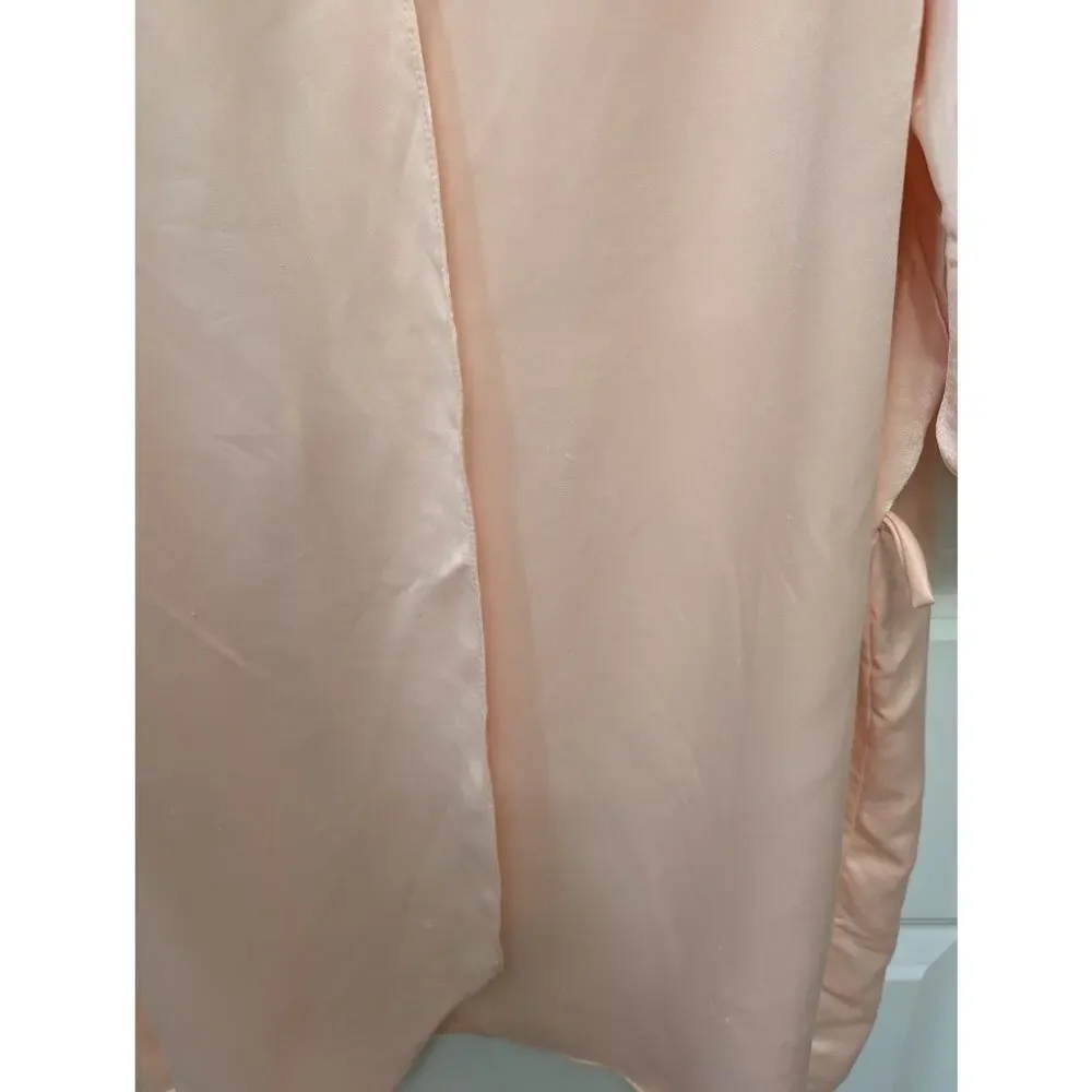 Vintage Intimate Moments Satin Lace Trim‎ Robe Pink Sleep Lounge Coquette